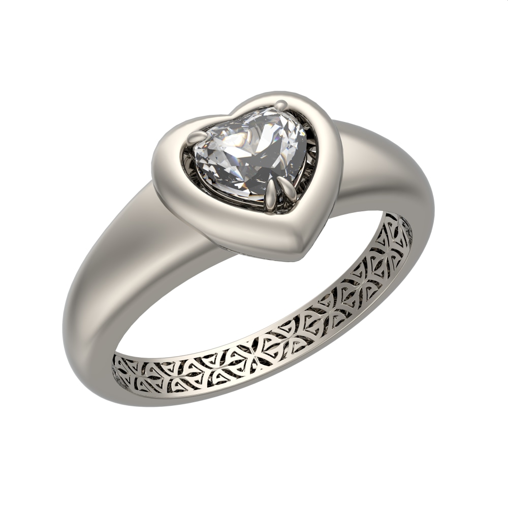 Кольцо из белого золота с бриллиантом Ювелирное изделие - Кольцо из белого золота с бриллиантом в магазине Best-Gold 143595