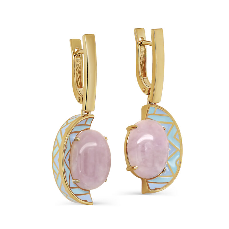 Ювелирное изделие - Серьги из серебра с кунцитом в магазине Best-Gold 146717