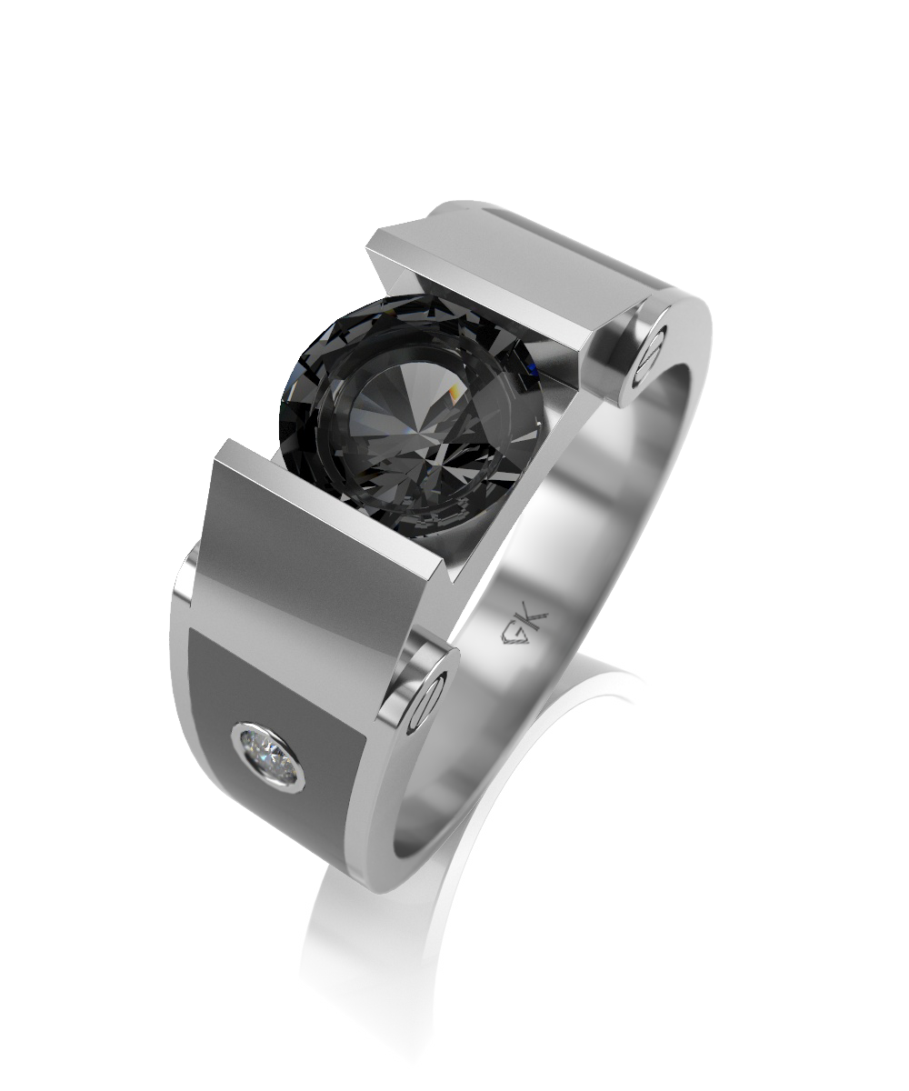 Печатка мужская из серебра с керамикой и фианитом Ювелирное изделие - Печатка мужская из серебра с керамикой и фианитом в магазине Best-Gold 134647