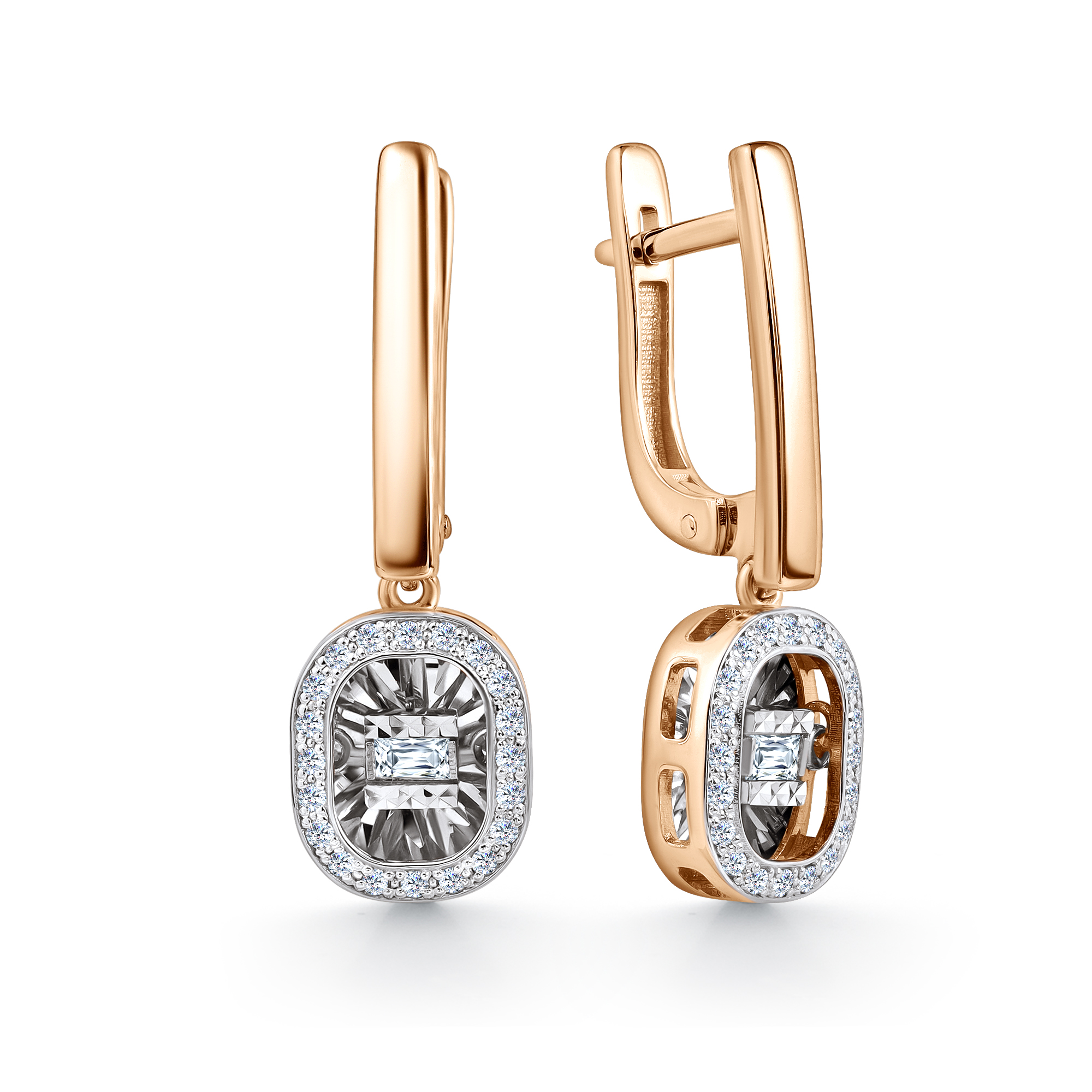 Серьги из красного золота с бриллиантами Ювелирное изделие - Серьги из красного золота с бриллиантами в магазине Best-Gold 145257