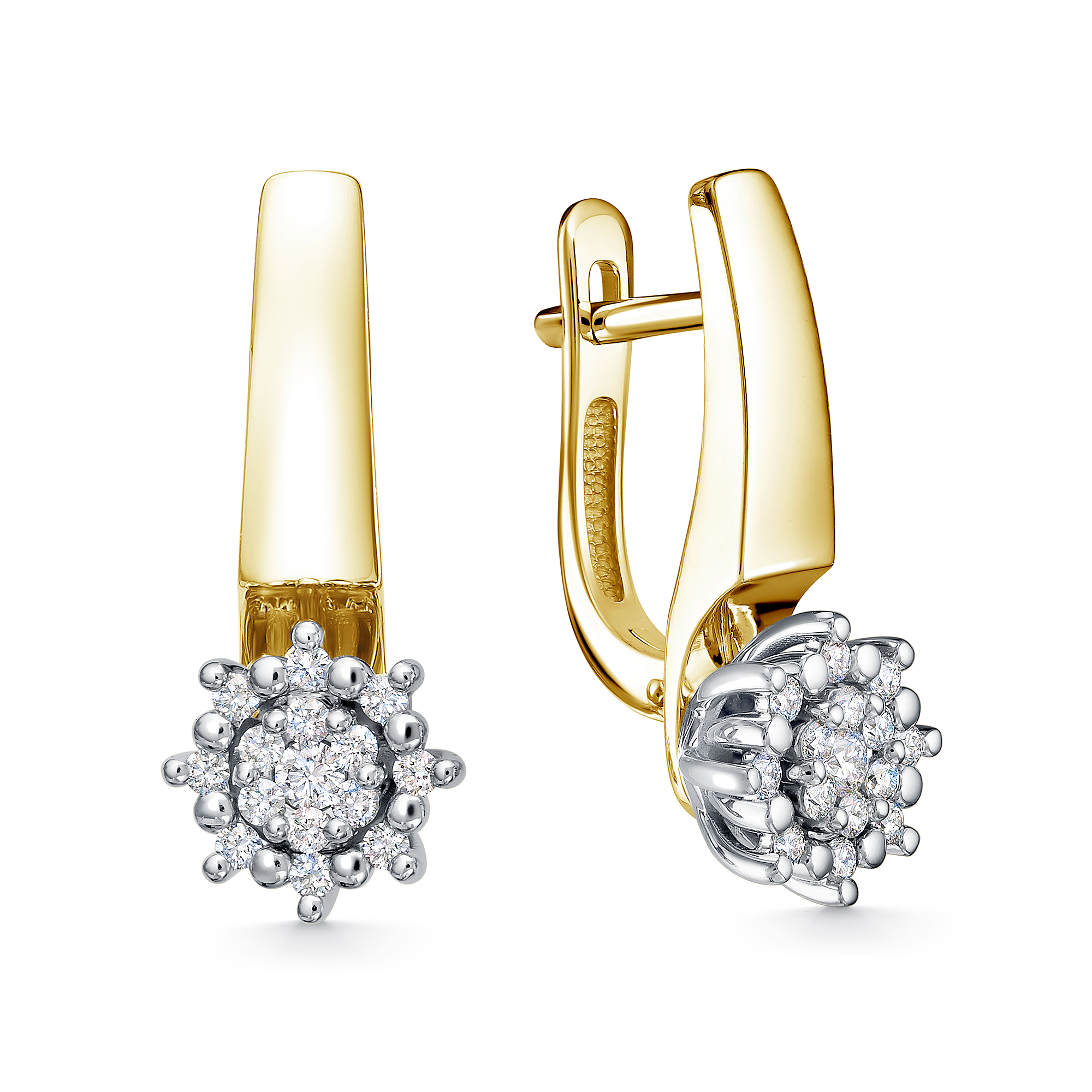 Серьги в желтом золоте с бриллиантами Ювелирное изделие - Серьги в желтом золоте с бриллиантами в магазине Best-Gold 141619