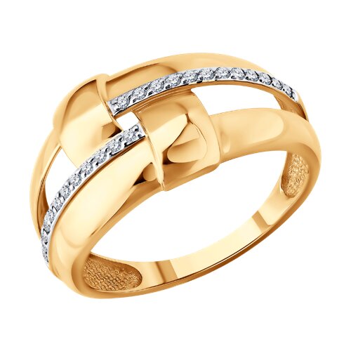 Кольцо из красного золота с бриллиантами