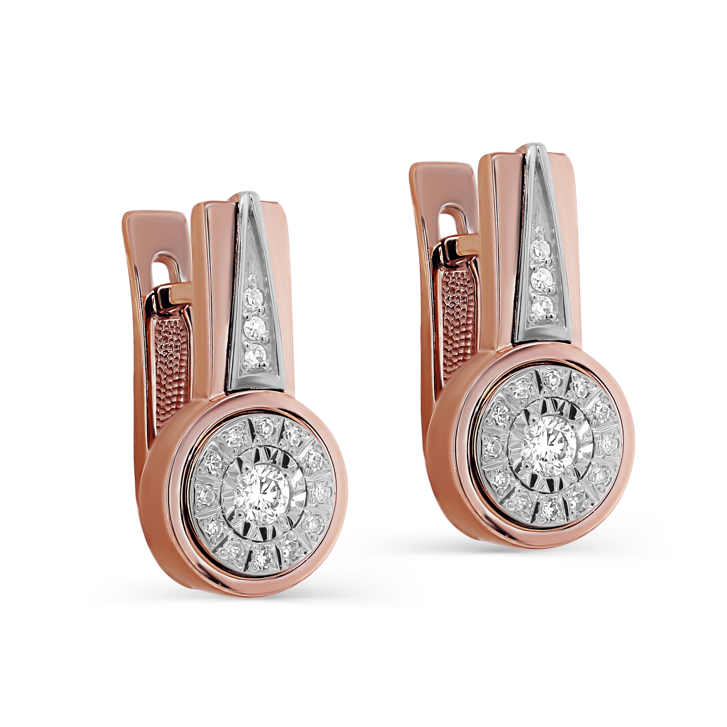 Ювелирное изделие - Серьги из красного золота с бриллиантами в магазине Best-Gold 127460