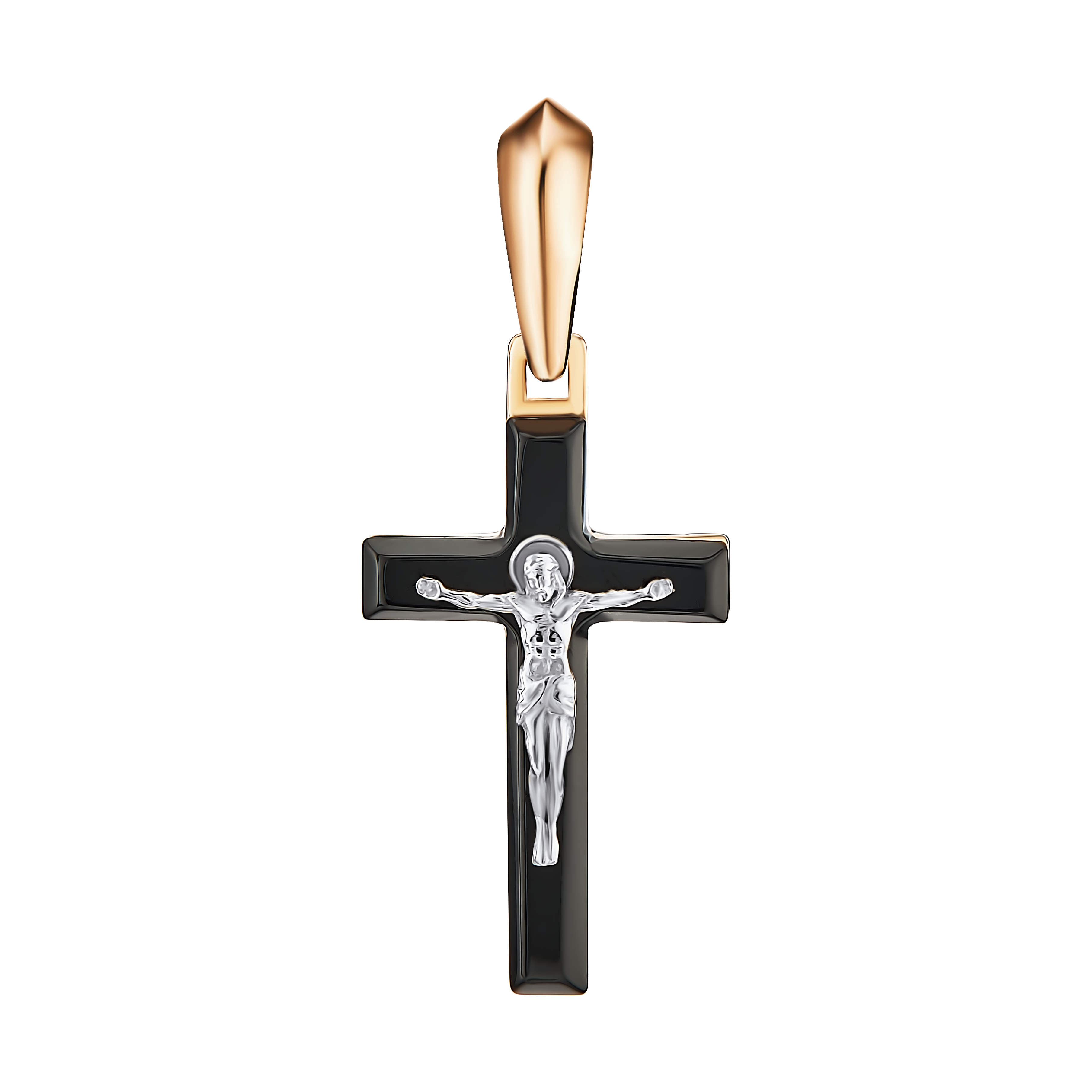 Крест из красного золота с агатом Ювелирное изделие - Крест из красного золота с агатом в магазине Best-Gold 125877