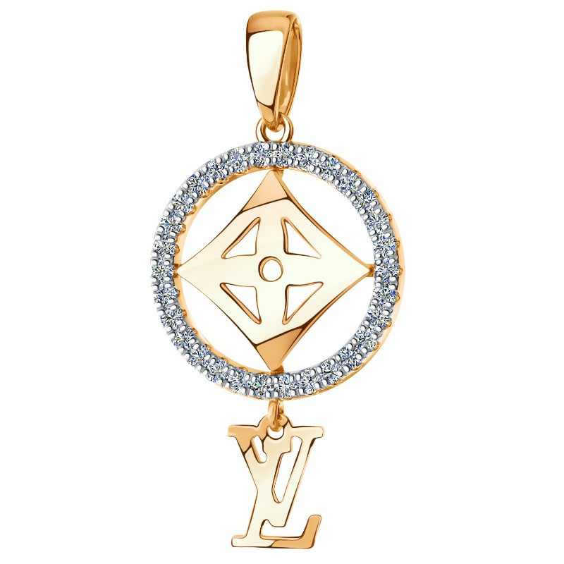 Ювелирное изделие - Подвеска из красного золота с фианитами в магазине Best-Gold 033877