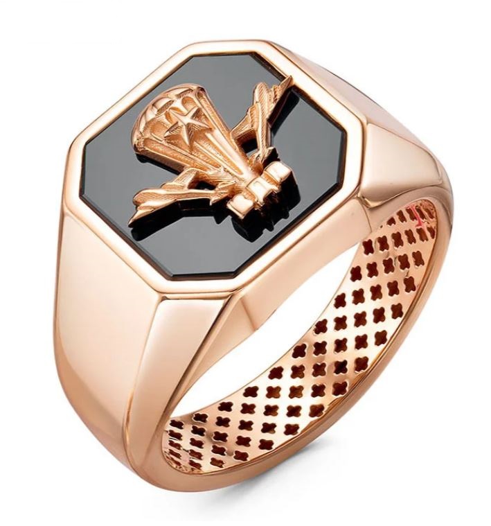 Ювелирное изделие - Кольцо из красного золота с ониксом в магазине Best-Gold 152055