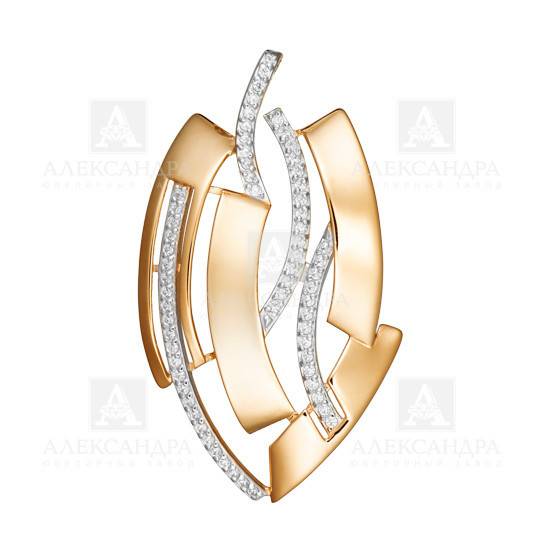 Ювелирное изделие - Подвеска из красного золота с фианитами в магазине Best-Gold 034775
