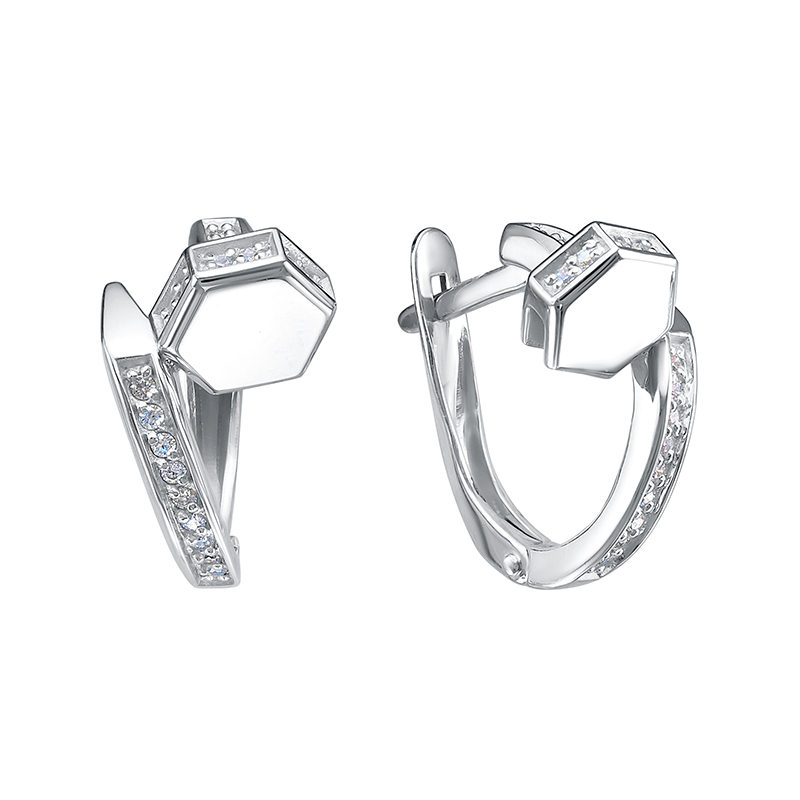 Серьги из серебра с фианитами Ювелирное изделие - Серьги из серебра с фианитами в магазине Best-Gold 133339