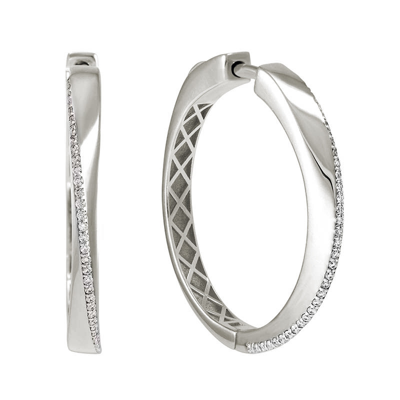 Серьги из белого золота с бриллиантами Ювелирное изделие - Серьги из белого золота с бриллиантами в магазине Best-Gold 103803