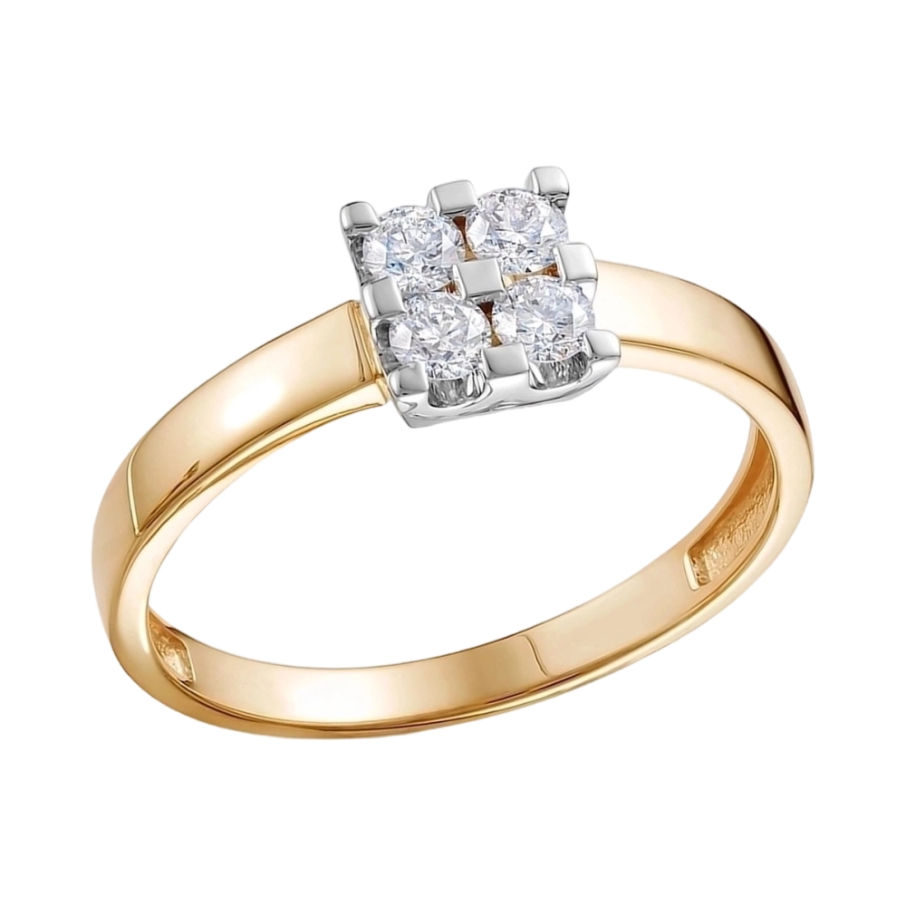 Кольцо из красного золота с бриллиантами Ювелирное изделие - Кольцо из красного золота с бриллиантами в магазине Best-Gold 141718