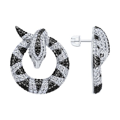 Ювелирное изделие - Серьги из серебра с фианитами в магазине Best-Gold 152840