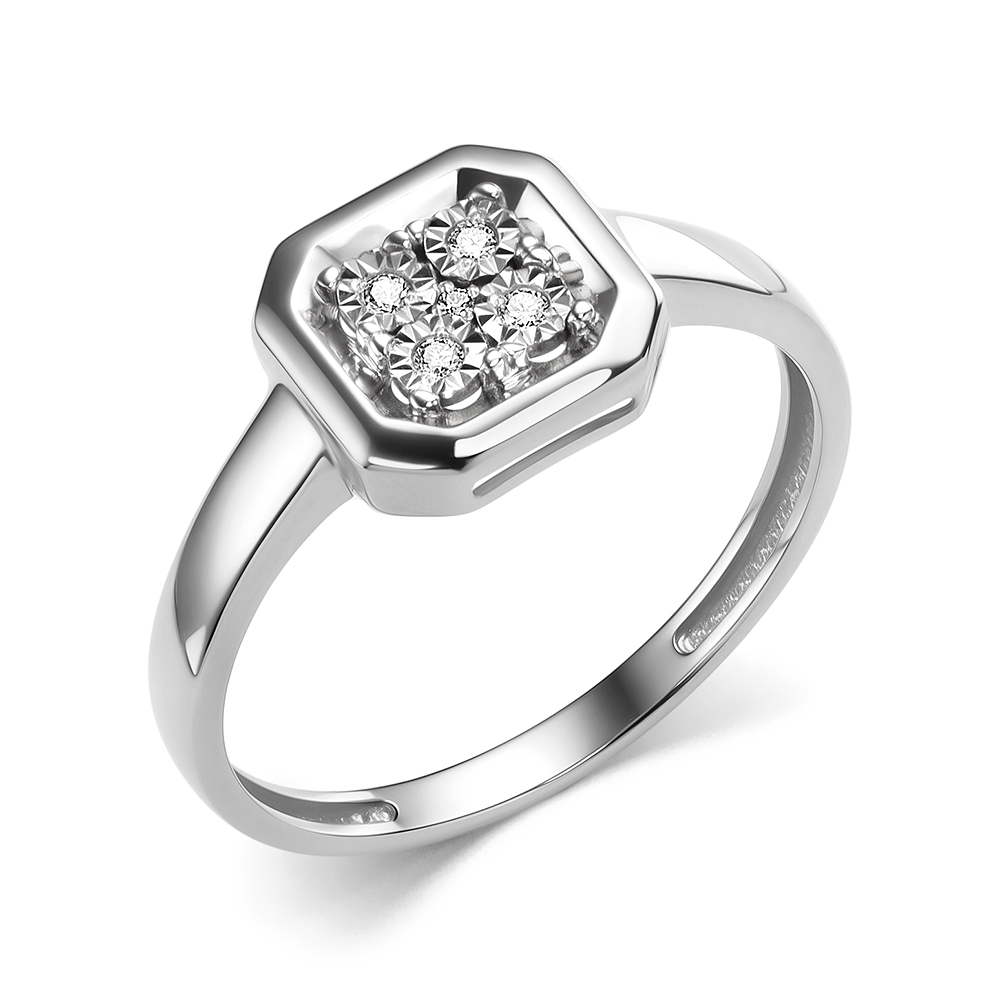 Кольцо из белого золота с бриллиантами