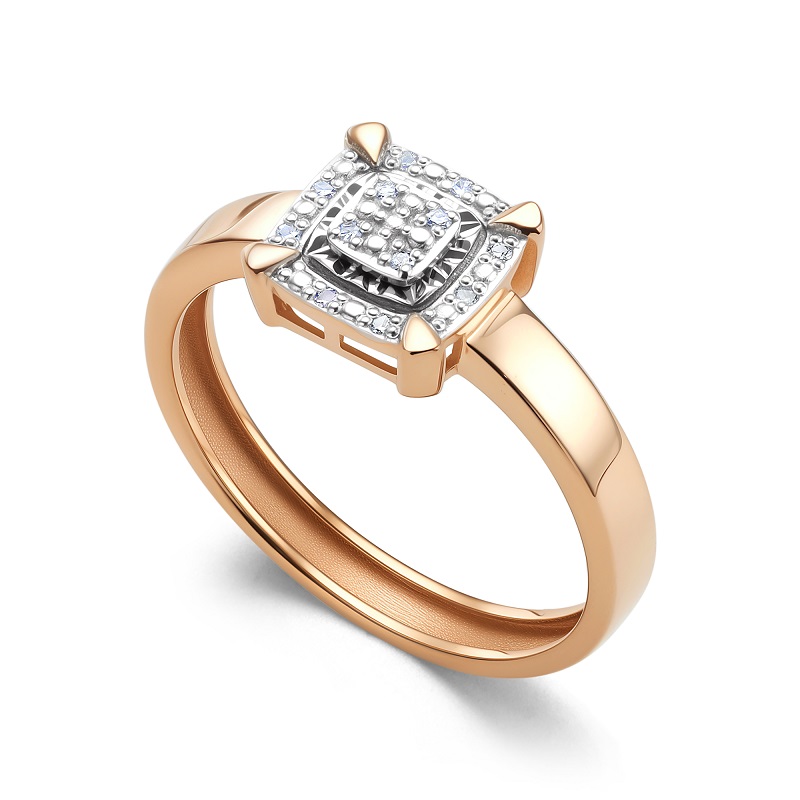 Кольцо  из красного золота с бриллиантами Ювелирное изделие - Кольцо  из красного золота с бриллиантами в магазине Best-Gold 154368