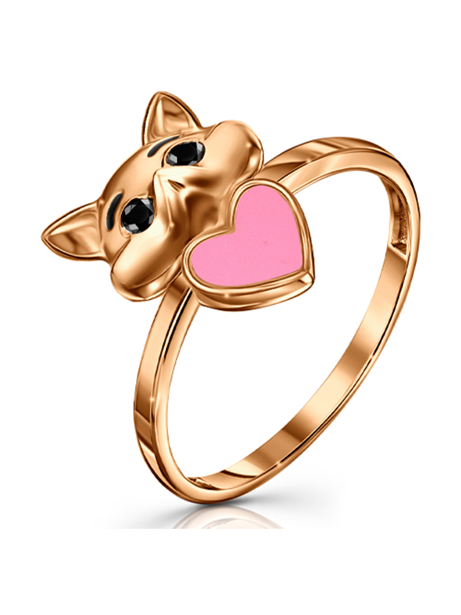 Ювелирное изделие - Кольцо из краного золота с фианитами и эмалью в магазине Best-Gold 150605