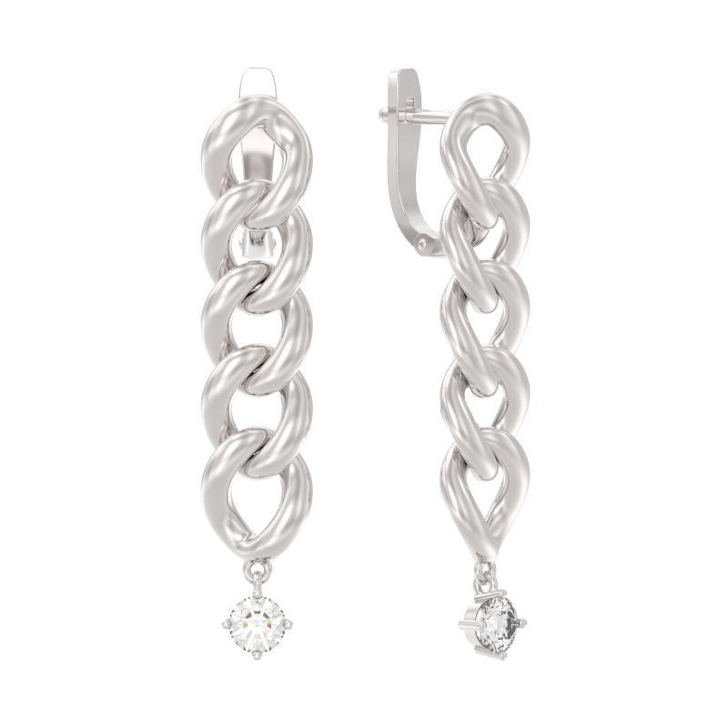 Серьги из серебра с фианитами Ювелирное изделие - Серьги из серебра с фианитами в магазине Best-Gold 126994