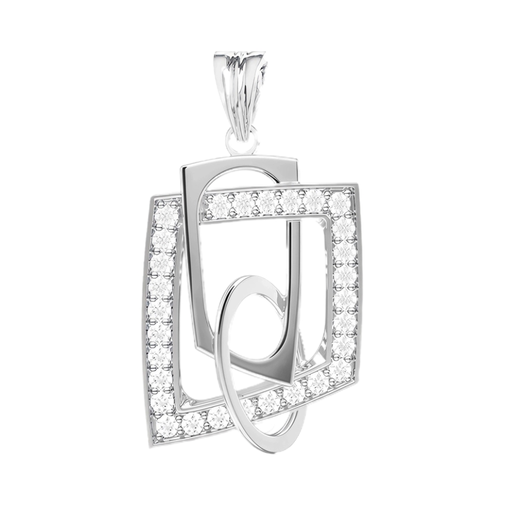 Ювелирное изделие - Подвеска из серебра с фианитами в магазине Best-Gold 028203