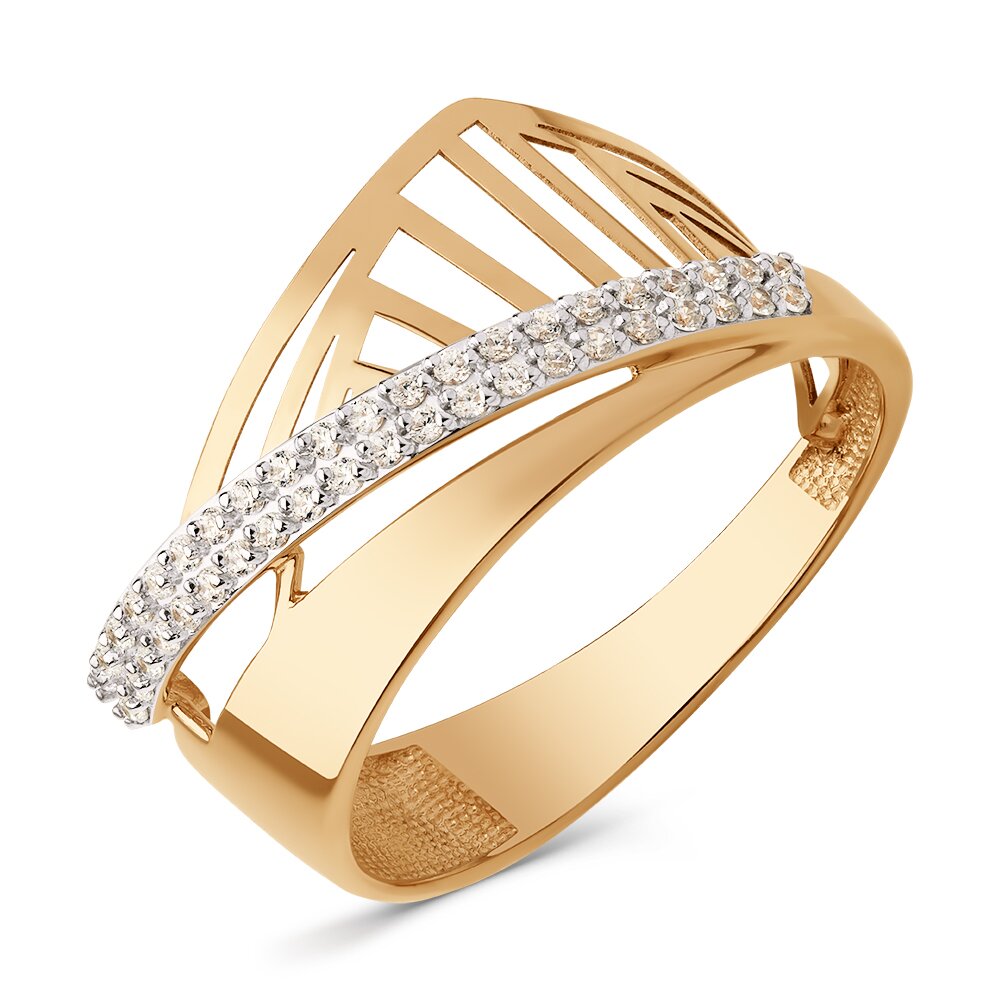 Ювелирное изделие - Кольцо из красного золота с фианитами в магазине Best-Gold 151618