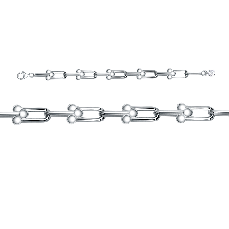 Браслет из белого золота с фианитами Ювелирное изделие - Браслет из белого золота с фианитами в магазине Best-Gold 133174