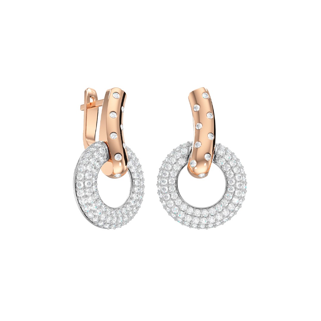 Ювелирное изделие - Серьги из красного золота с фианитами в магазине Best-Gold 148396