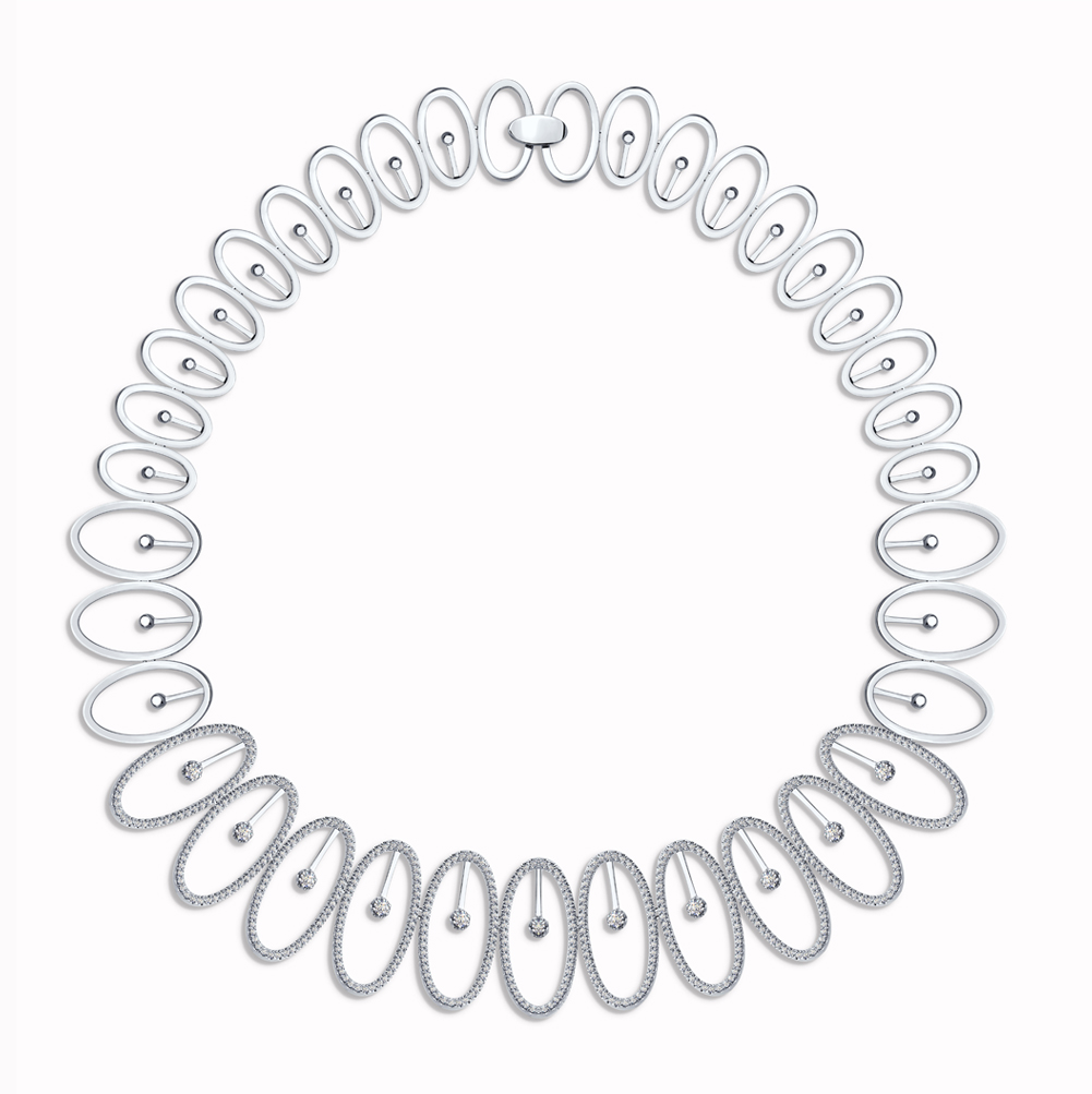 Ювелирное изделие - Колье из белого золота с бриллиантами в магазине Best-Gold 142105