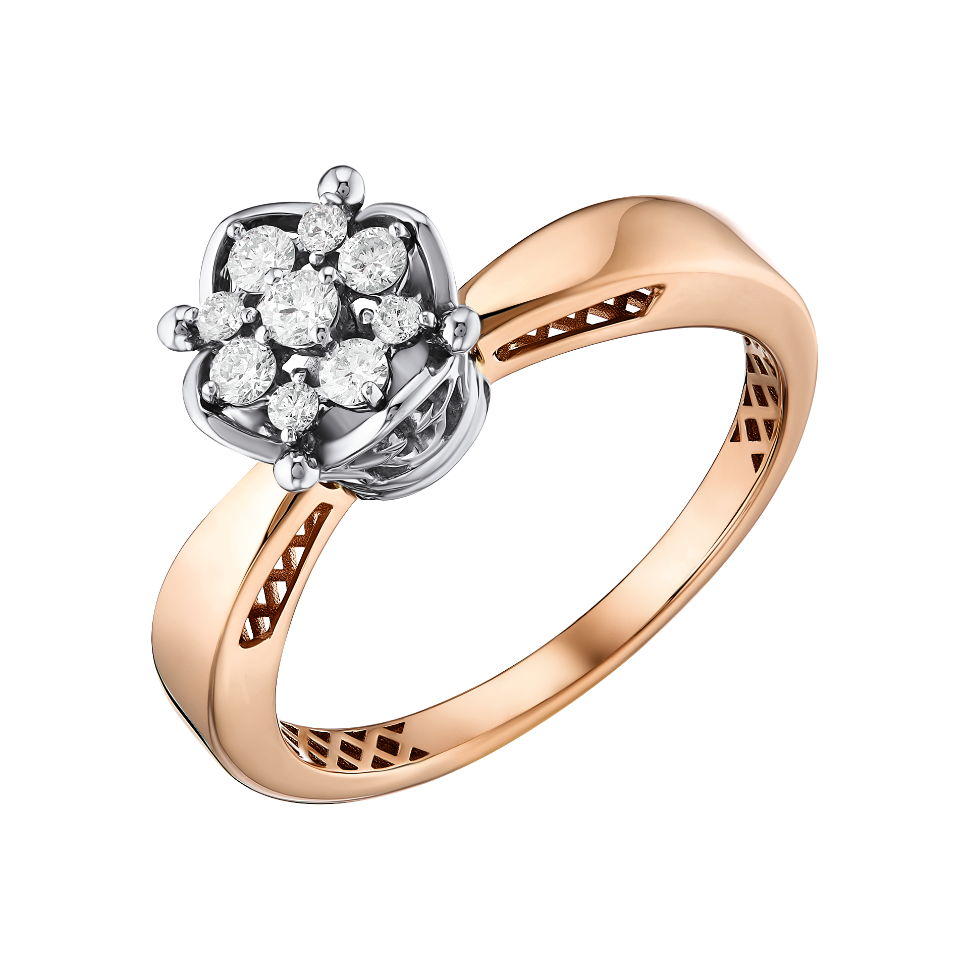 Кольцо из красного золота с бриллиантами Ювелирное изделие - Кольцо из красного золота с бриллиантами в магазине Best-Gold 127147