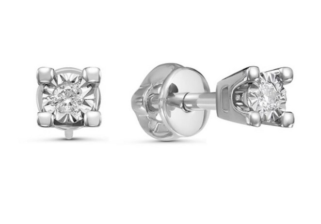 Серьги из белого золота с бриллиантами Ювелирное изделие - Серьги из белого золота с бриллиантами в магазине Best-Gold 148796