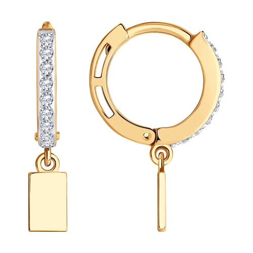 Серьги из красного золота с фианитами Ювелирное изделие - Серьги из красного золота с фианитами в магазине Best-Gold 025471