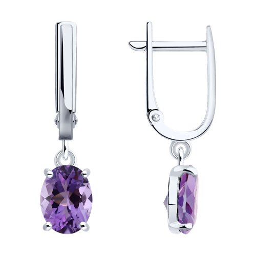 Серьги из серебра с аметистом Ювелирное изделие - Серьги из серебра с аметистом в магазине Best-Gold 149873