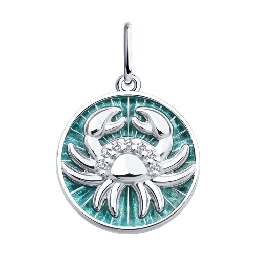 Ювелирное изделие - Подвеска из серебра с фианитами и эмалью в магазине Best-Gold 152870
