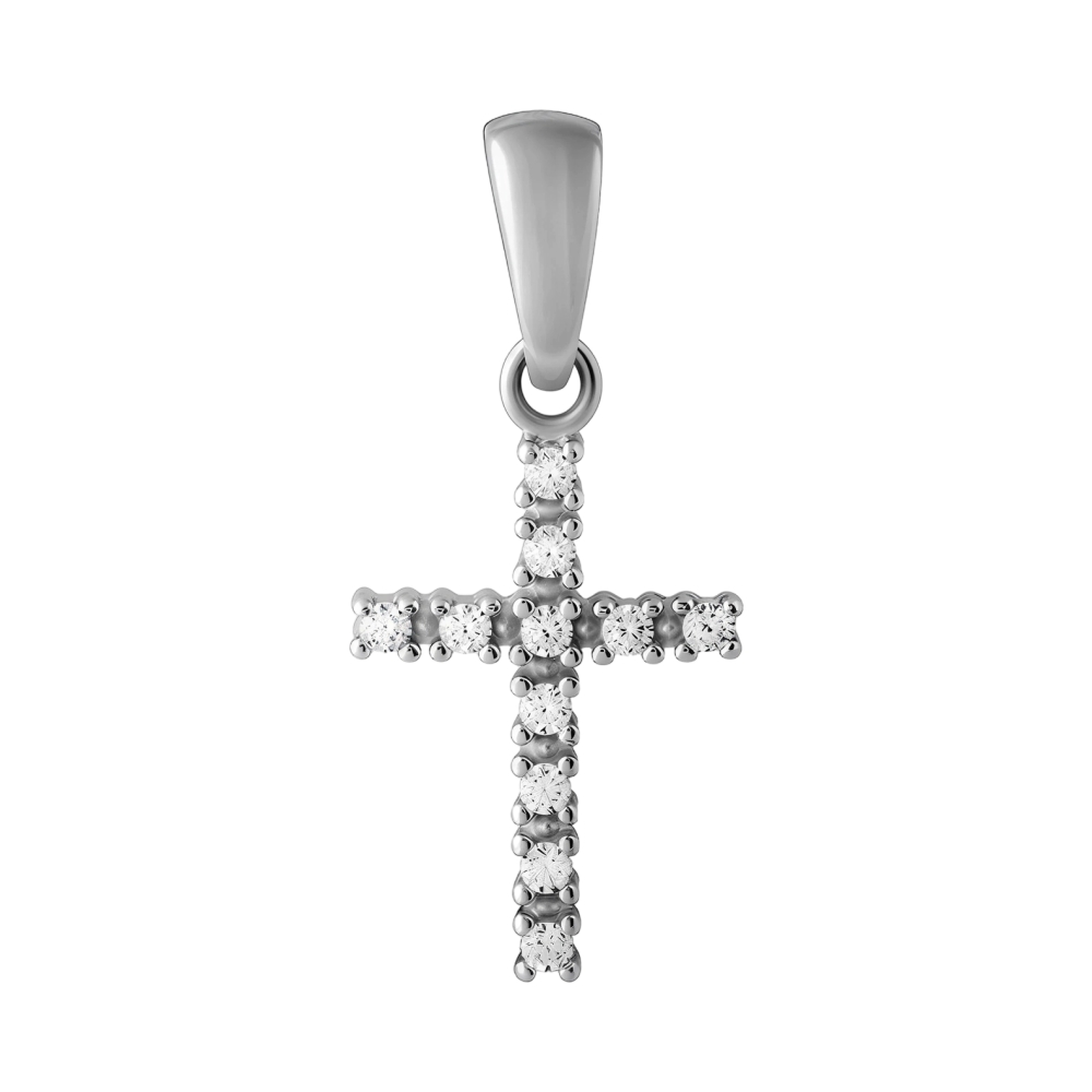 Ювелирное изделие - Подвеска из белого золота с фианитами в магазине Best-Gold 155987