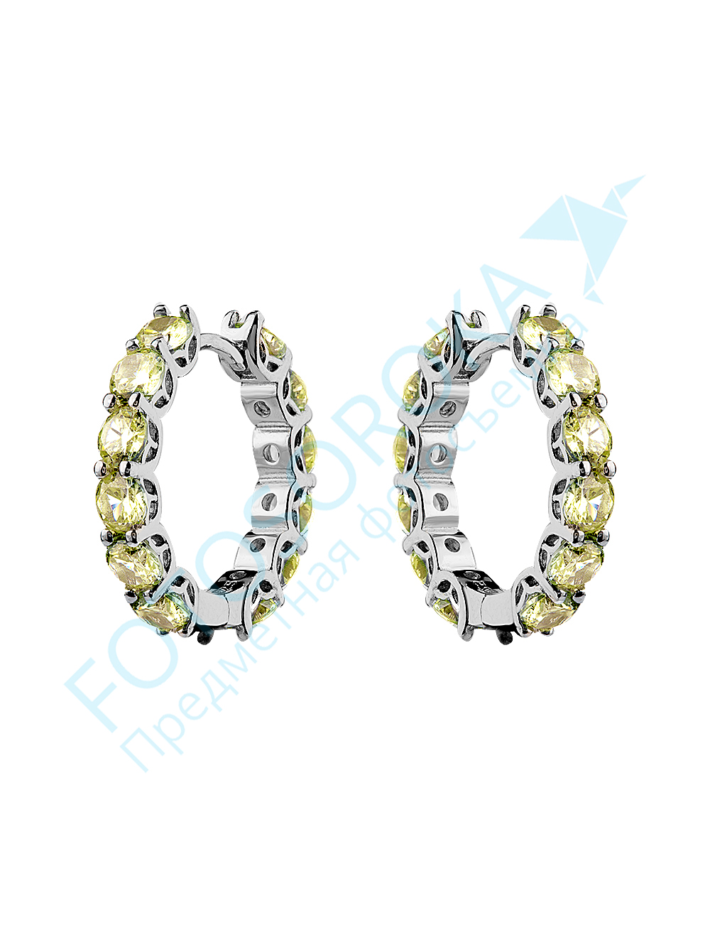 Серьги из серебра с цирконами Ювелирное изделие - Серьги из серебра с цирконами в магазине Best-Gold 129959