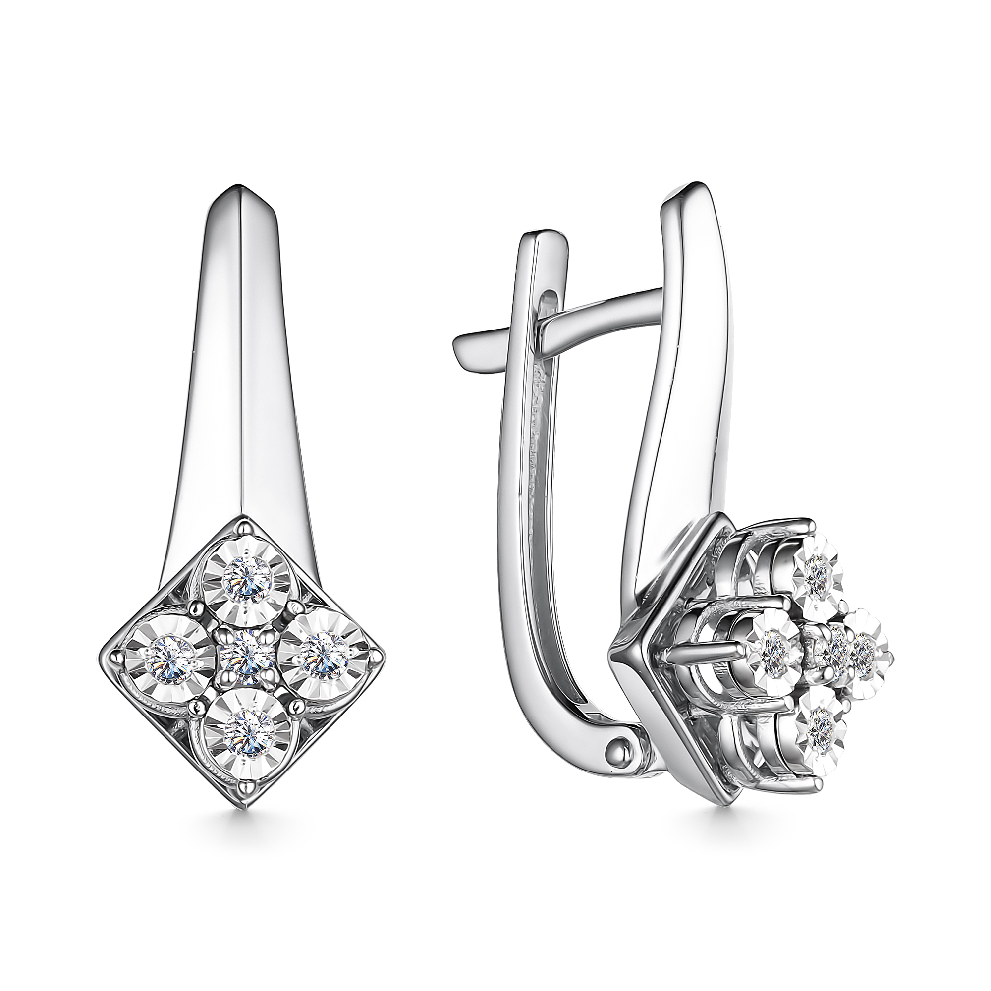 Серьги из белого золота с бриллиантами Ювелирное изделие - Серьги из белого золота с бриллиантами в магазине Best-Gold 127106