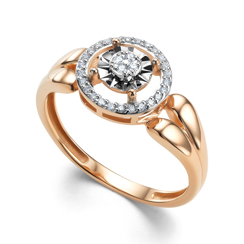 Кольцо из красного золота с бриллиантами Ювелирное изделие - Кольцо из красного золота с бриллиантами в магазине Best-Gold 154364