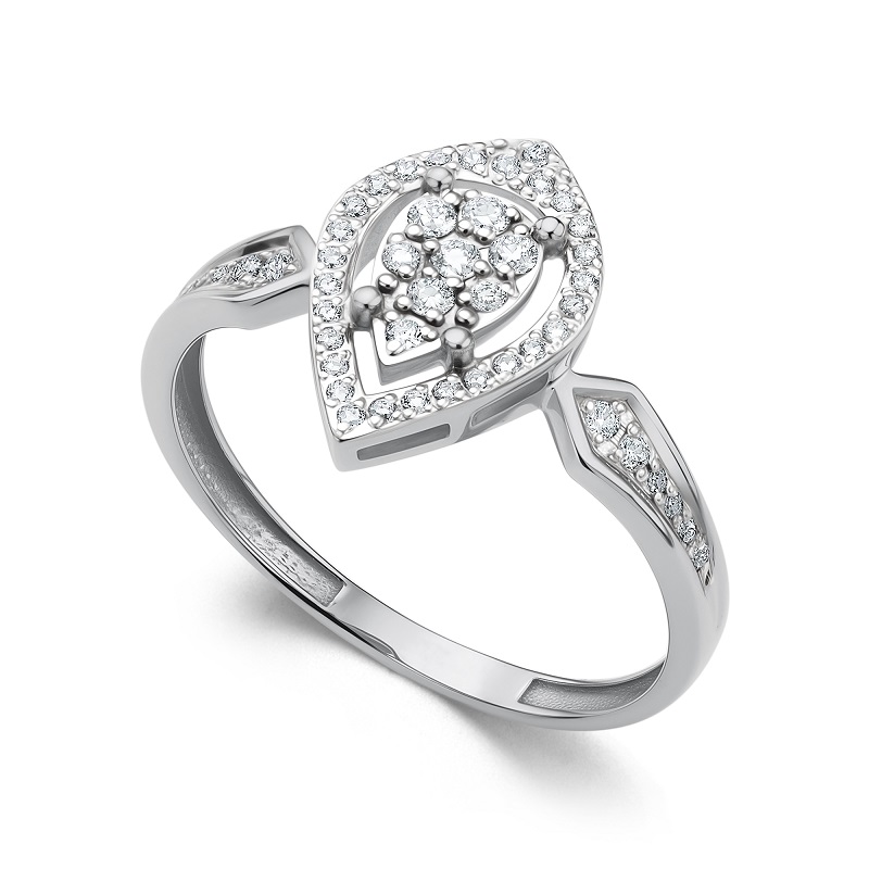 Кольцо из белого золота с брилиантами Ювелирное изделие - Кольцо из белого золота с брилиантами в магазине Best-Gold 154363