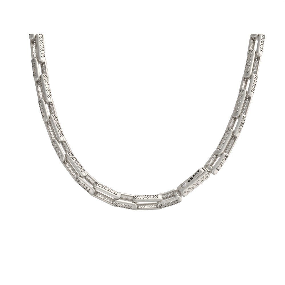 Ювелирное изделие - Цепь из белого золота с бриллиантами, фантазийное плетение в магазине Best-Gold 132390