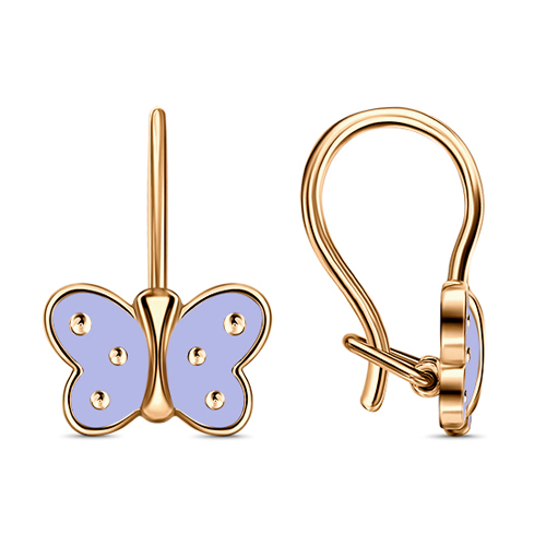 Серьги из красного золота с эмалью Ювелирное изделие - Серьги из красного золота с эмалью в магазине Best-Gold 134469