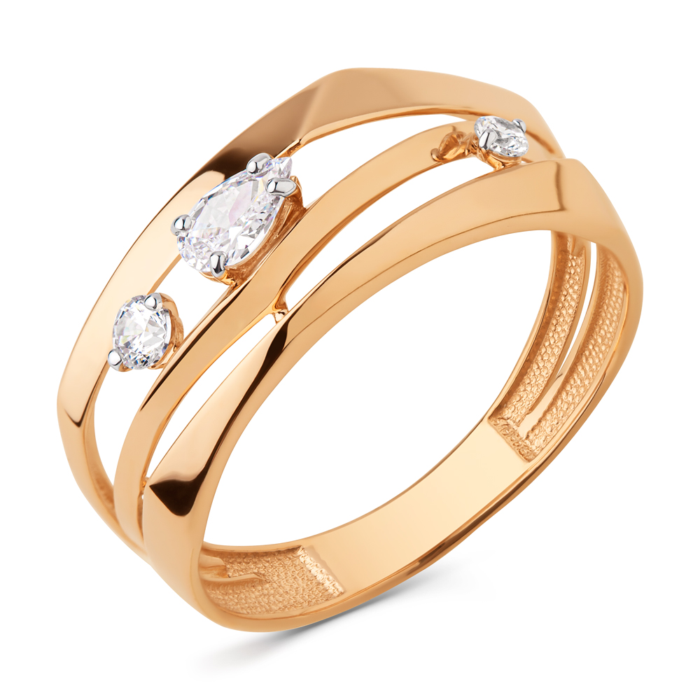 Кольцо из красного золота с фианитами Ювелирное изделие - Кольцо из красного золота с фианитами в магазине Best-Gold 145657
