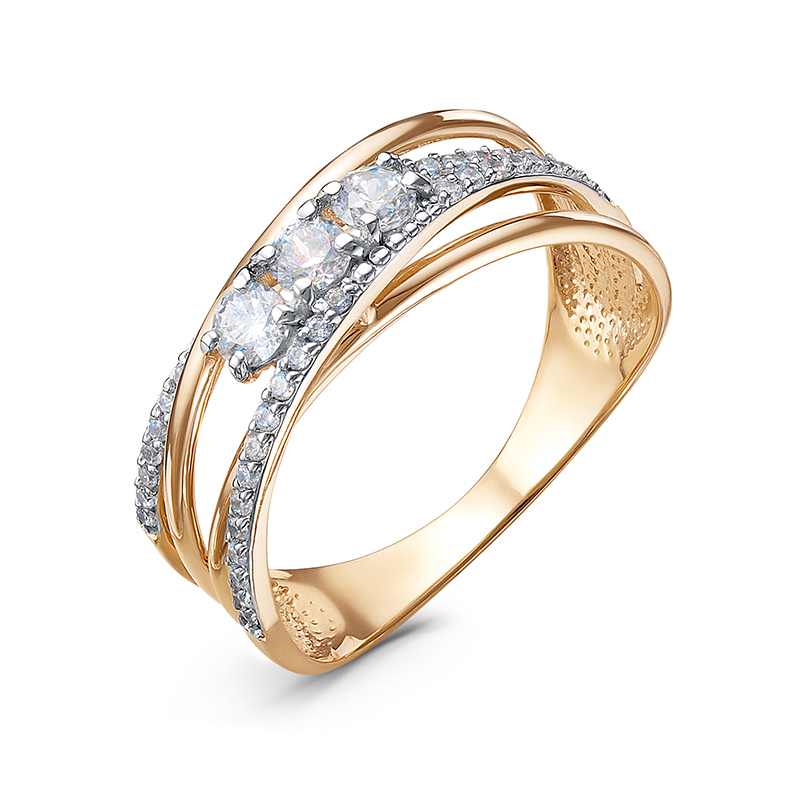 Ювелирное изделие - Кольцо из красного золота с фианитами в магазине Best-Gold 040759