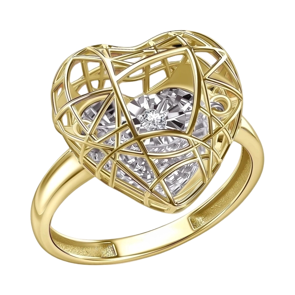 Ювелирное изделие - Кольцо из желтого золота с бриллиантом в магазине Best-Gold 156223