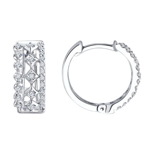 Серьги из белого золота с бриллиантами Ювелирное изделие - Серьги из белого золота с бриллиантами в магазине Best-Gold 144814