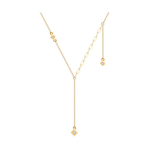 Колье из красного золота с фианитами Ювелирное изделие - Колье из красного золота с фианитами в магазине Best-Gold 152329