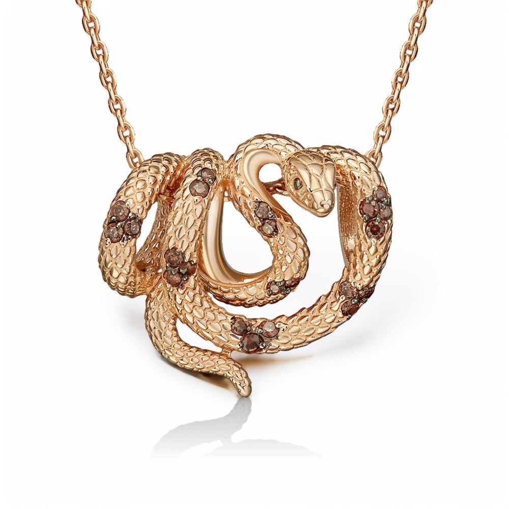 Подвеска из красного золота с фианитами Ювелирное изделие - Подвеска из красного золота с фианитами в магазине Best-Gold 150277