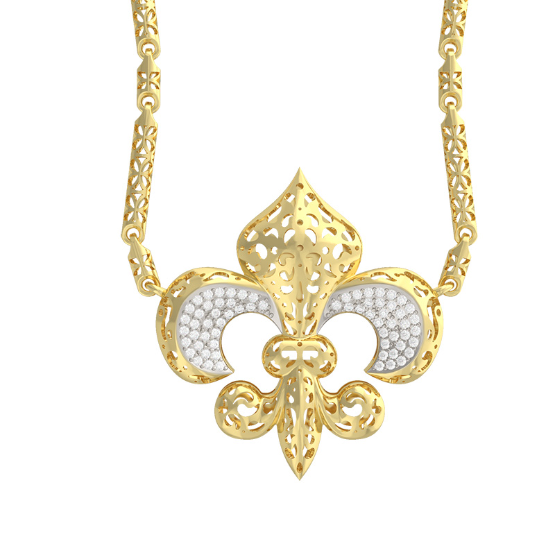 Колье из жёлтого золота с бриллиантами Ювелирное изделие - Колье из жёлтого золота с бриллиантами в магазине Best-Gold 048743