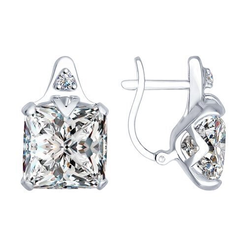 Серьги из серебра с фианитами Ювелирное изделие - Серьги из серебра с фианитами в магазине Best-Gold 007130