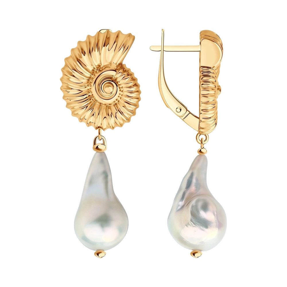 Ювелирное изделие - Серьги из серебра с жемчугом в магазине Best-Gold 152495