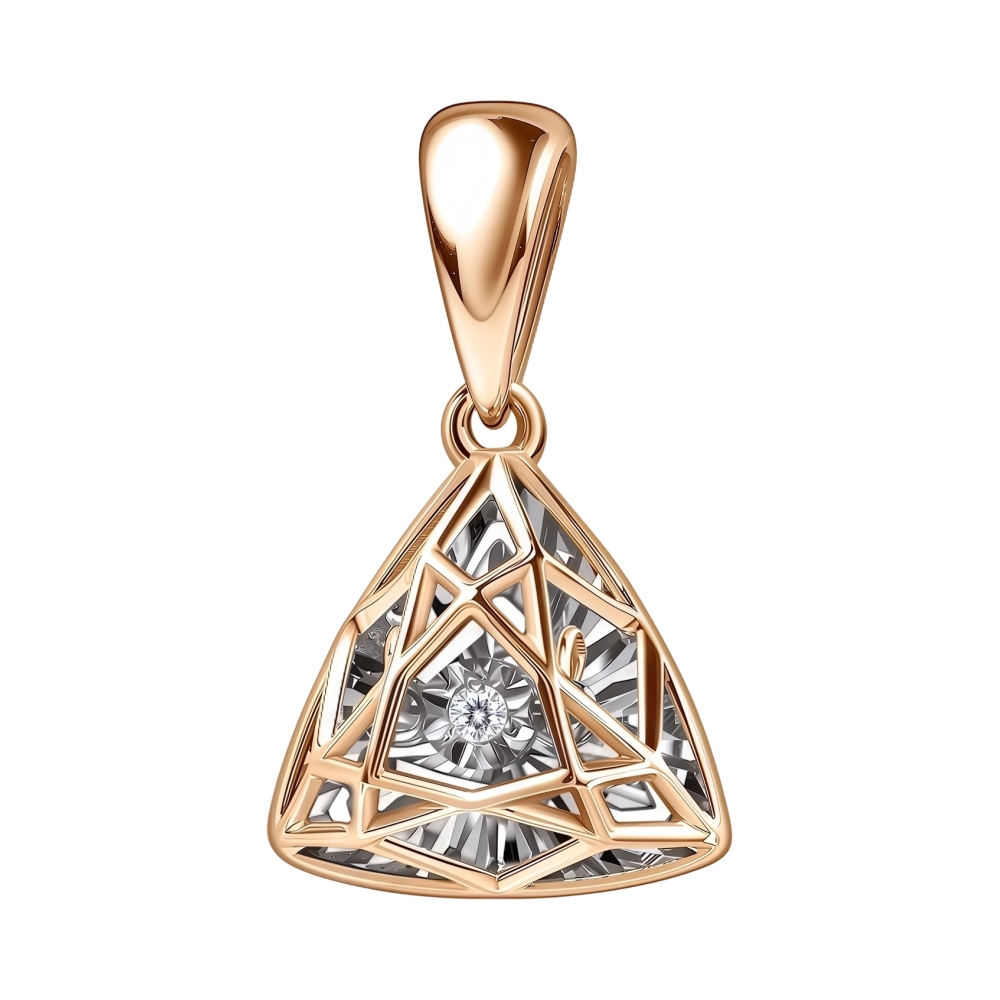 Ювелирное изделие - Подвеска из красного золота с бриллиантом в магазине Best-Gold 157290