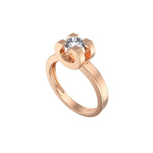 Кольцо из красного золота с фианитами Ювелирное изделие - Кольцо из красного золота с фианитами в магазине Best-Gold 099648