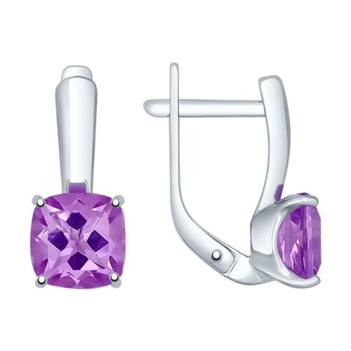 Серьги из серебра с аметистами Ювелирное изделие - Серьги из серебра с аметистами в магазине Best-Gold 105287