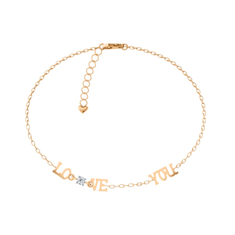 Браслет из красного золота с фианитами Ювелирное изделие - Браслет из красного золота с фианитами в магазине Best-Gold 155909