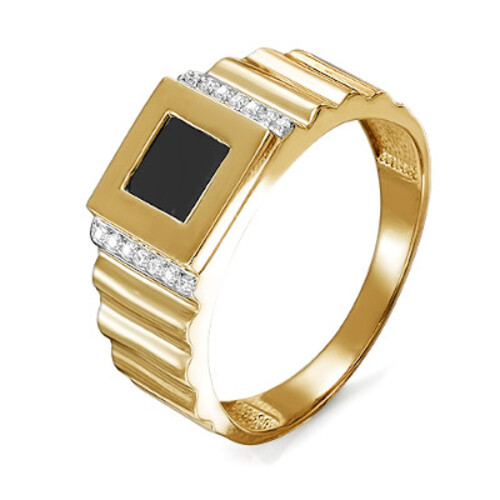 Мужская печатка из красного золота с фианитами Ювелирное изделие - Мужская печатка из красного золота с фианитами в магазине Best-Gold 001729